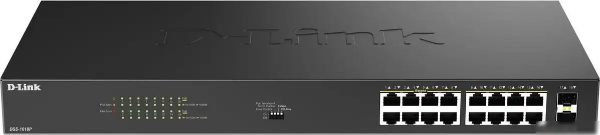 Неуправляемый коммутатор D-Link DGS-1018P/B1A – фото товара
