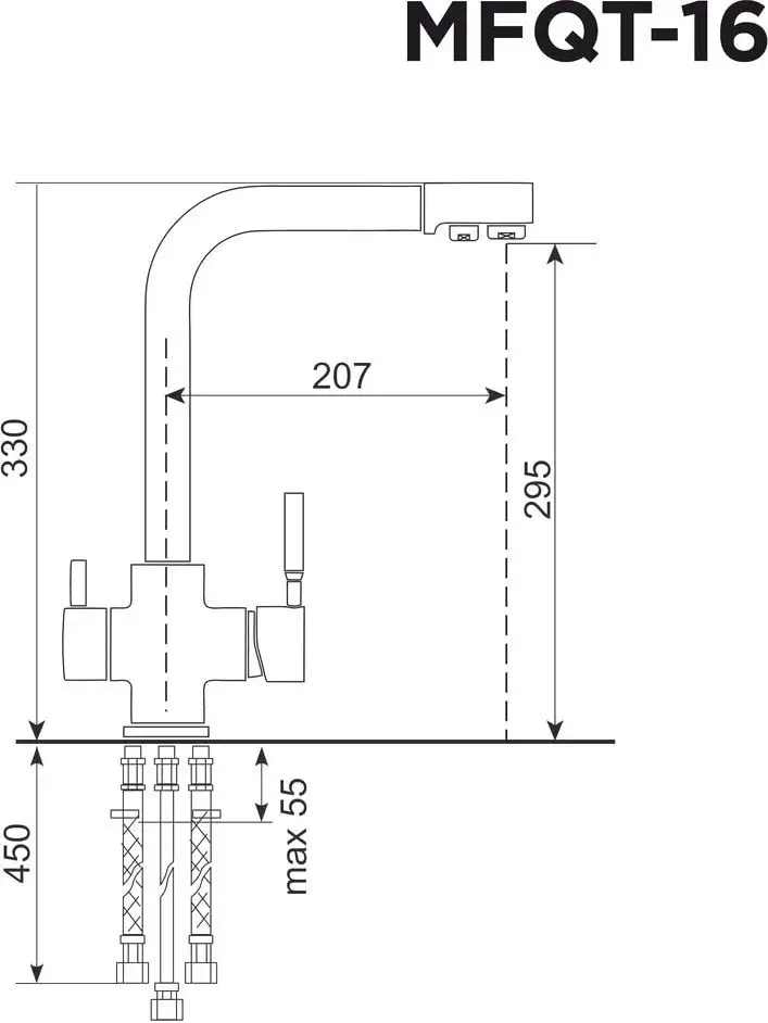 Смеситель MAUNFELD MFQT-16DGR (темно-серый) - фото товара