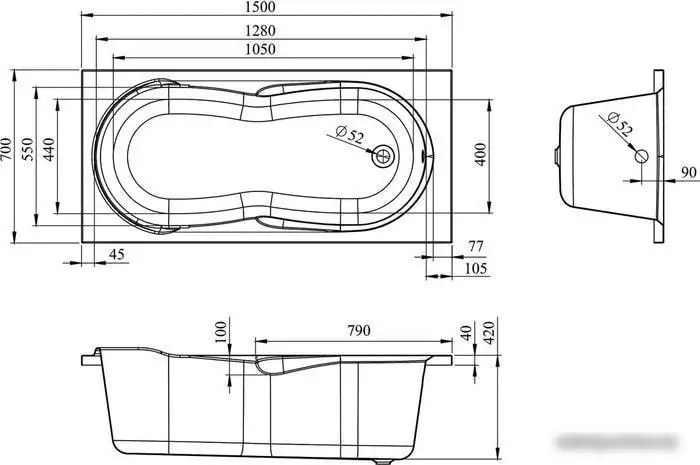 Ванна Lavinia Boho Easter Pro 150x70 3706005P - фото товара
