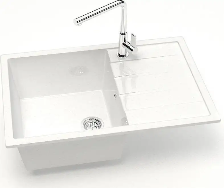 Кухонная мойка MARRBAXX Карельский камень модель 161/G31 (белый) - фото товара