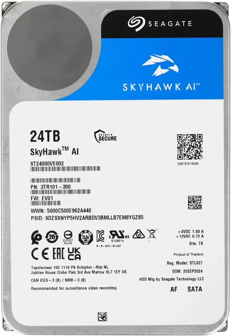 Жесткий диск Seagate SkyHawk AI 24TB ST24000VE002 – изображение в каталоге