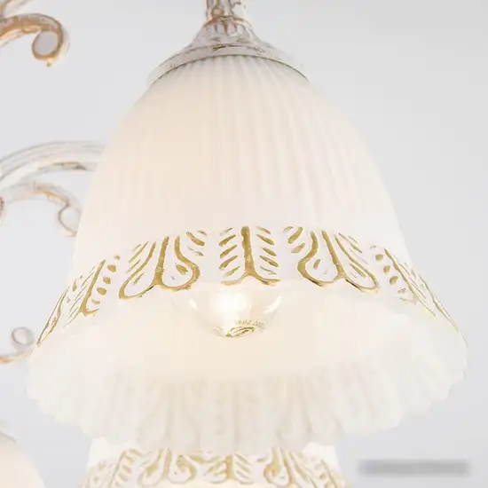 Люстра средней высоты Евросвет Campina 60107/8 белый с золотом – фото товара