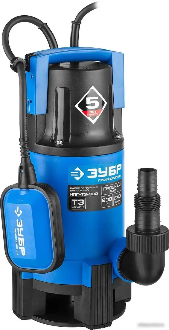 Дренажный насос Зубр НПГ-Т3-900 - фото товара