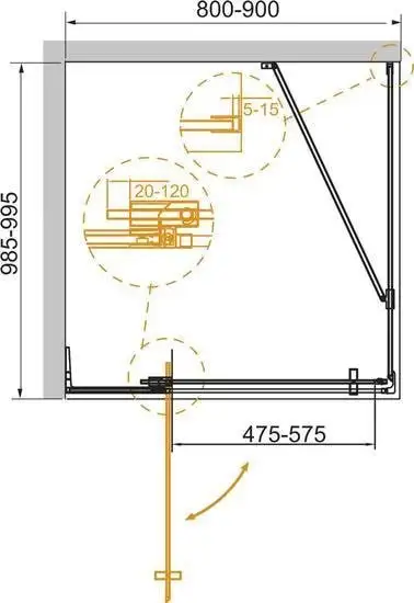 Душевой уголок Cezares SLIDER-AH-1-80/90-100-C-Cr - фото товара