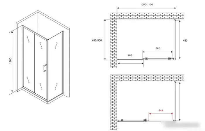 Душевой уголок Abber Schwarzer Diamant AG301105-S505 - фото товара