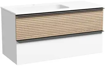 Sancos Тумба под умывальник Delta DL100LW (дуб светлый/графит) – изображение в каталоге