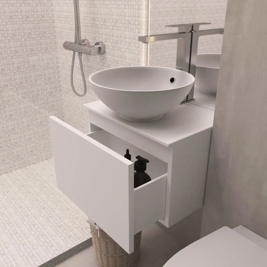 ЗОВ Тумба под умывальник Кито 50 K50LW0MWMC (белый матовый) – фото товара