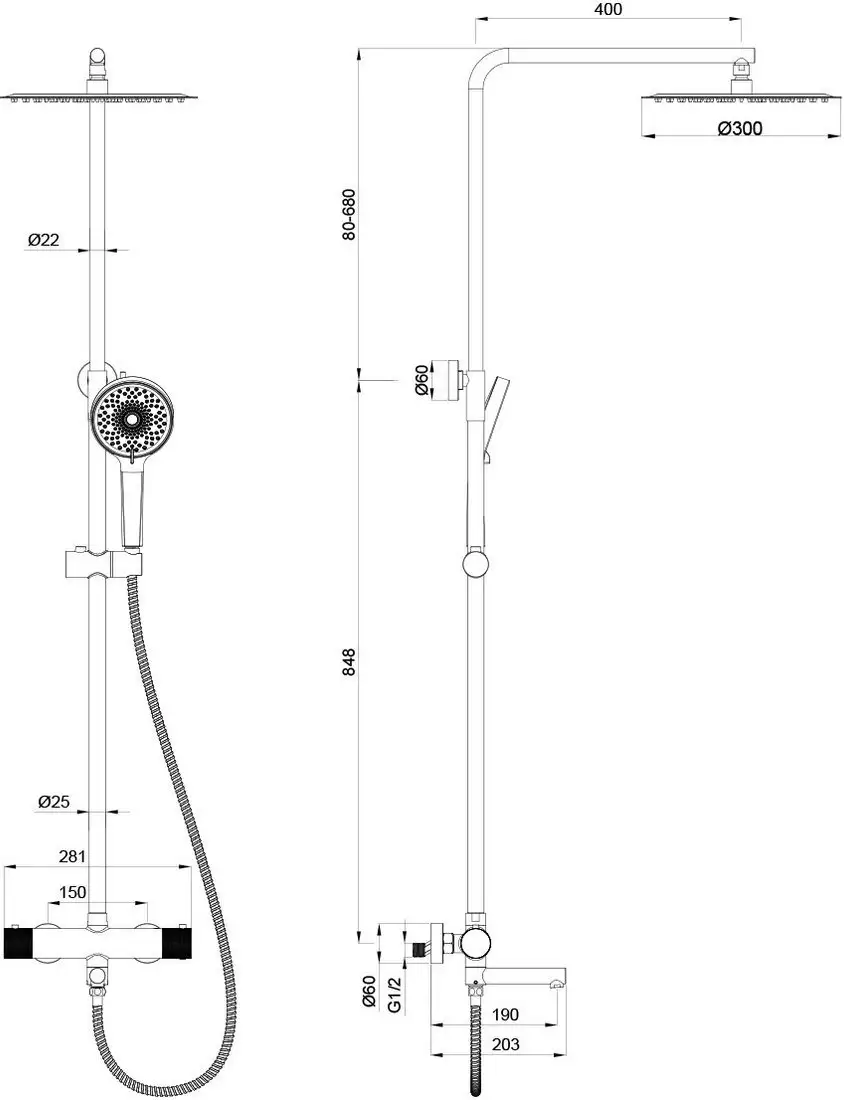 Душевая система Oliveeka OL-739902-CR - фото товара