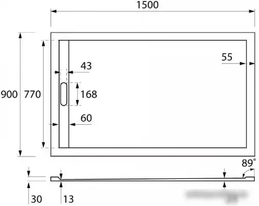 Душевой поддон Cezares TRAY-AS-AH-150/90-30-W 150x90 - фото товара