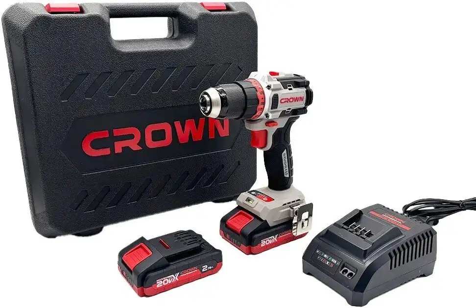 Дрель-шуруповерт Crown CT21128HMX-2 BMC (с 2-мя АКБ, кейс) – фото товара