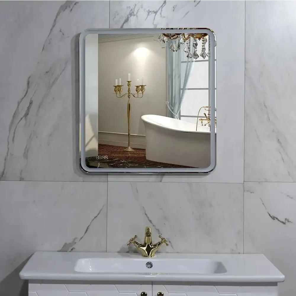 Пекам Зеркало Marta 1 60x60 marta1-60x60dcl (с подсветкой, сенсором на взмах руки и часами) – фото товара