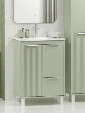 Brevita Тумба с умывальником Risacca Pistachio 60 RIS-06060-0842Я+B-OND060-01 (фисташковый) – изображение в каталоге