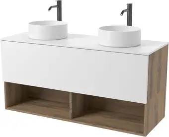 ЗОВ Тумба под умывальник Кито-2 120 2K120LA0MWMC-KP13W (аттик/белый матовый) – изображение в каталоге