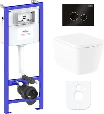 Унитаз Lavinia Boho Relfix Aveo Rimless 6 в 1 77040132 (черное стекло) - изображение в каталоге