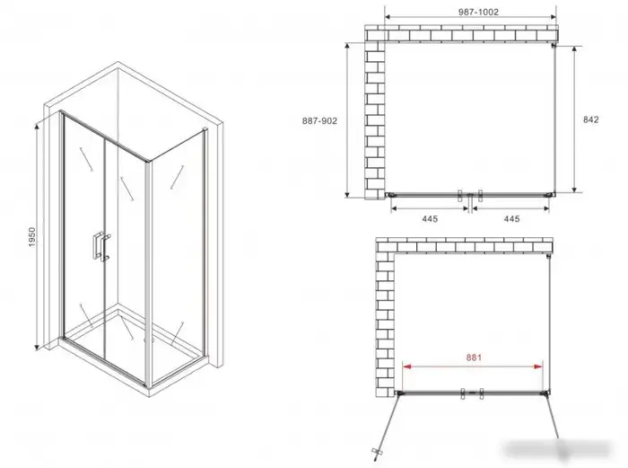 Душевой уголок Abber Sonnenstrand AG04100BC-S90B - фото товара