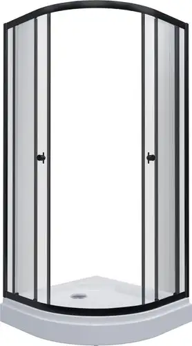 Душевой уголок Saniteco SNT-801 90х90 c поддоном (черный/прозрачное стекло) - изображение в каталоге