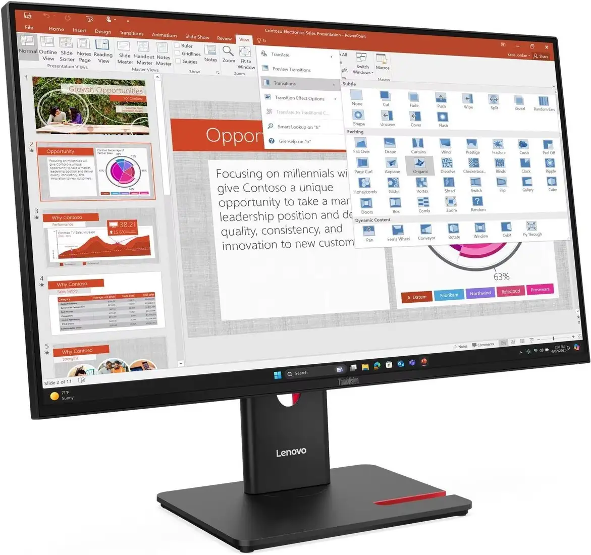 Монитор Lenovo ThinkVision T27-40 64A5MAT6EU – фото товара