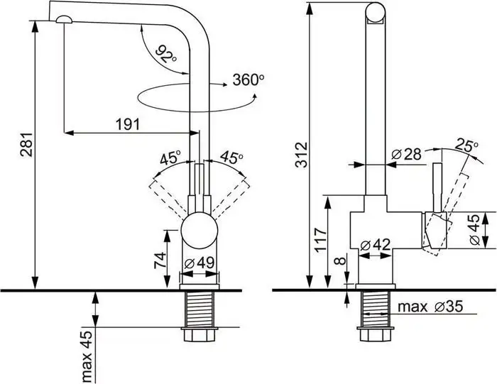 Смеситель Ulgran U-022 (308 черный) - фото товара