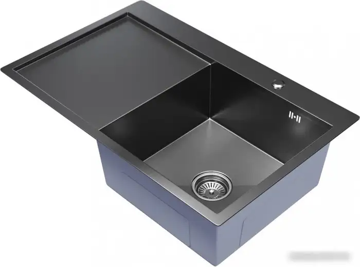 Кухонная мойка Mixline Pro 552923 (черный графит, с сифоном) - фото товара