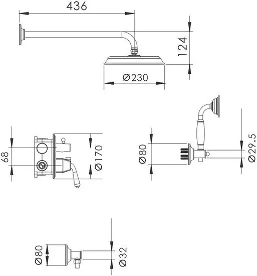 Душевая система Rose R0235Q - фото товара