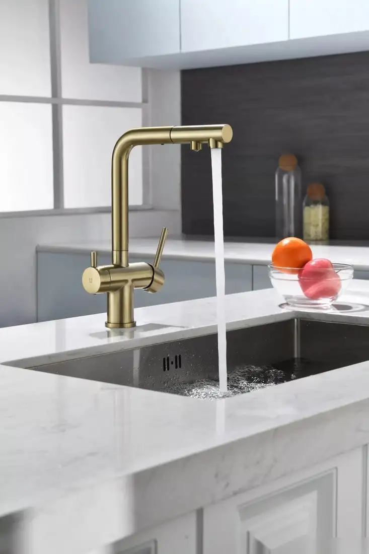 Смеситель Paulmark Serpentine Se213222-LG (светлое золото) - фото товара