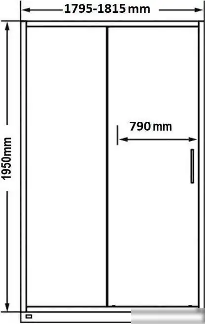 Душевая дверь MaybahGlass 195x180 MGD-1290-5 (графитовое матовое стекло/хром матовый) - фото товара