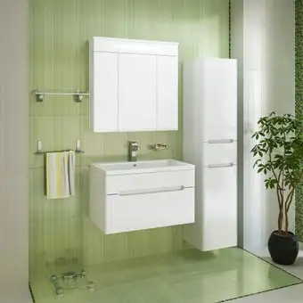 Runo Тумба с умывальником Runo Парма 75 + Omega 75 (подвесная) – изображение в каталоге