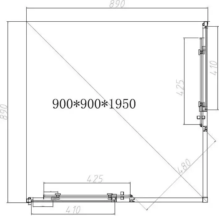 Душевой уголок Vincea Slim-N VSS-4SN900CGB - фото товара