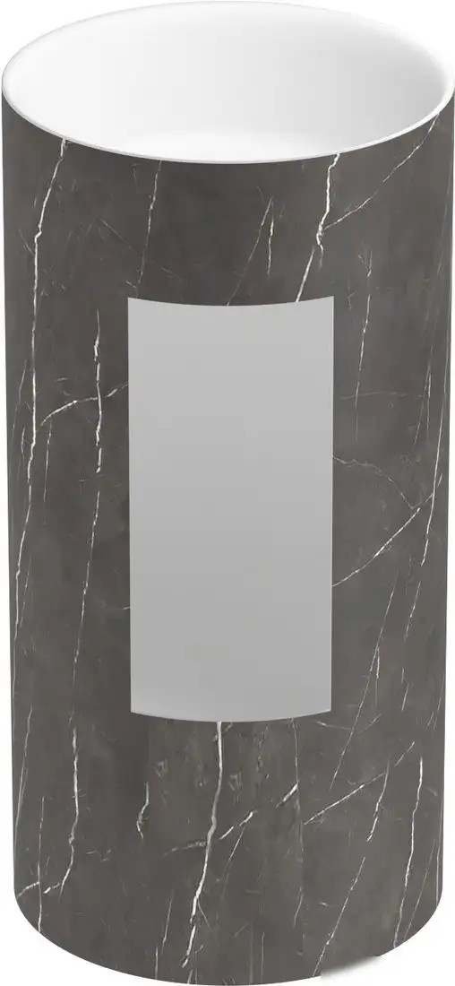 Умывальник Wellsee Chalice Perfection 230617000 (отдельностоящий, без отверстия под смеситель, цвет матовый черный мрамор/глянцевый белый) - фото товара