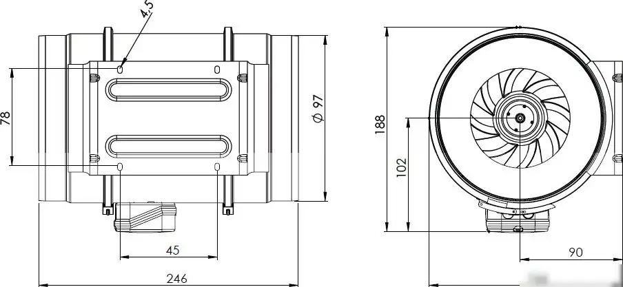 Радиальный вентилятор Bahcivan BMFX 125/2V(SТ) – фото товара