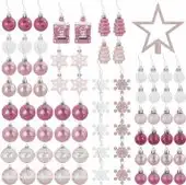 Елочная игрушка Золотая сказка 591715 (77 шт, розовый/белый) – изображение в каталоге