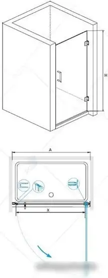 Душевая дверь RGW HO-011 60 (хром/прозрачное стекло) - фото товара
