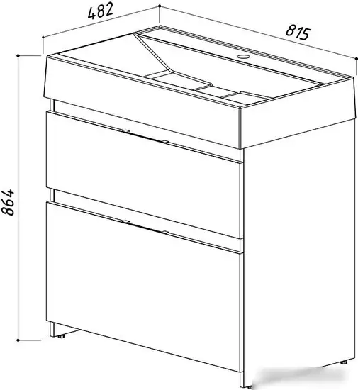 Belux Тумба с умывальником Сидней Н80-02 (31, бетон Чикаго/светло-серый) – фото товара