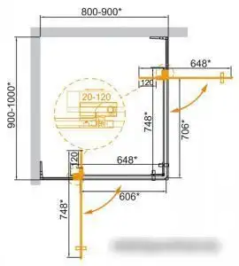 Душевой уголок Cezares SLIDER-AH-2-80/90-90/100-C-NERO - фото товара
