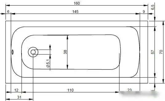 Ванна Riho Dola 160x70 (сножками) - фото товара