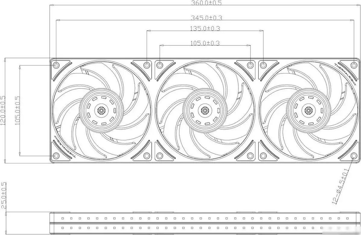 Комплект вентиляторов для корпуса Thermalright TL-UB36 (черный) – фото товара