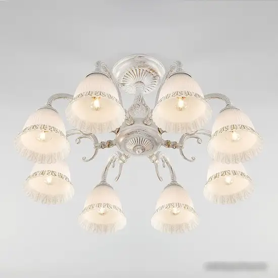 Люстра средней высоты Евросвет Campina 60107/8 белый с золотом – фото товара