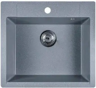 Кухонная мойка Marblan Cubi (серебристый, с сифоном) - изображение в каталоге
