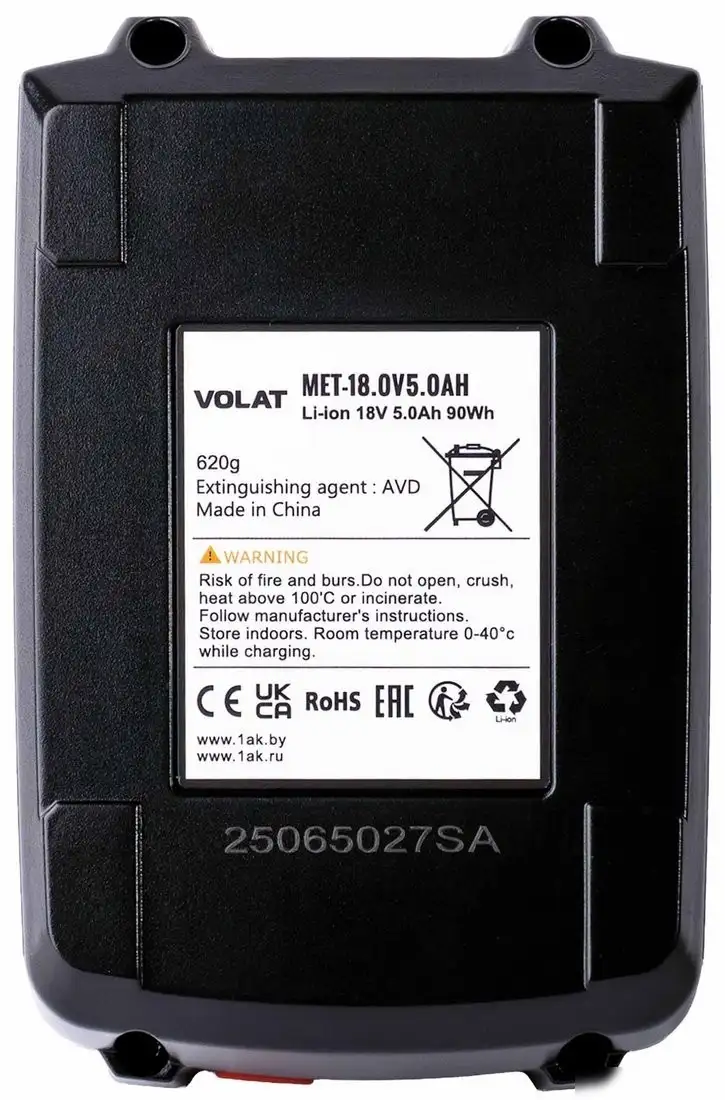 Аккумулятор VOLAT MET-18.0V5.0 (18В/5 Ah) – фото товара