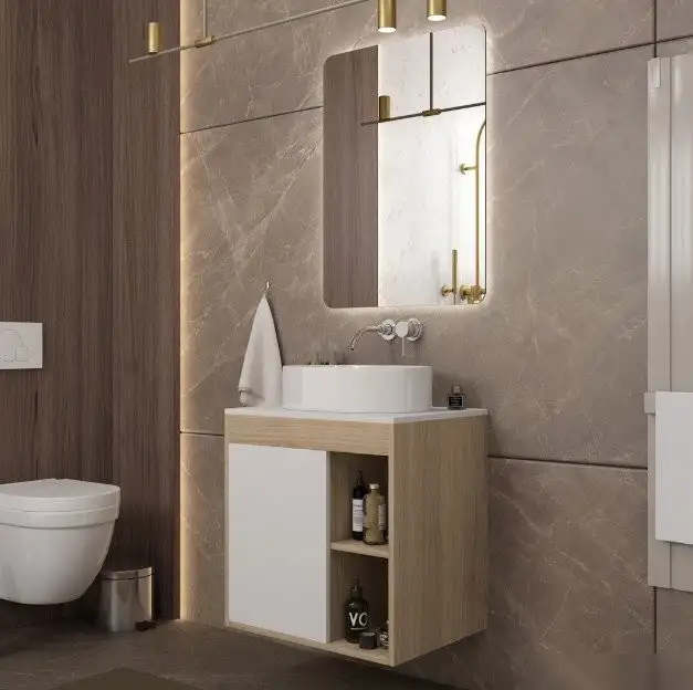 Teymi Тумба под умывальник Nura 60 T60527 (дуб эврика/белый матовый) – фото товара