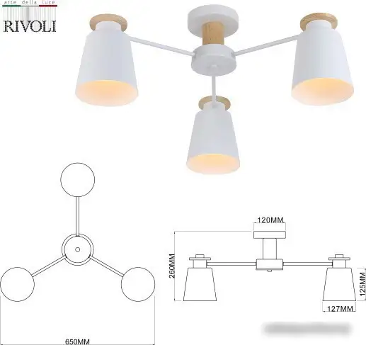 Люстра средней высоты Rivoli Adna 9112-303 Б0053435 – фото товара