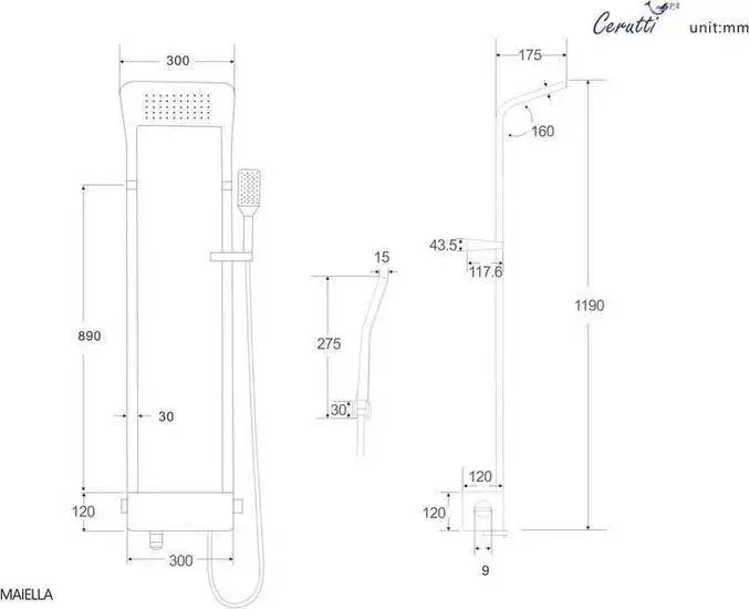 Душевая панель Cerutti Spa Maiella B CT8985 - фото товара