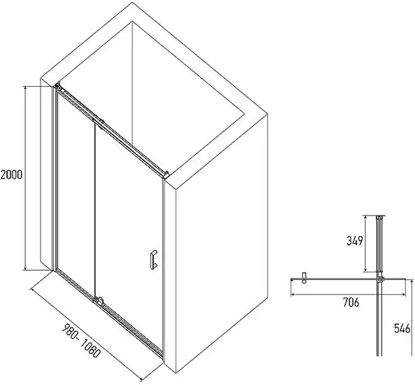 Душевая дверь Alex Baitler AB71C100 - фото товара
