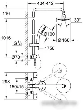 Душевая система Grohe New Tempesta Cosmopolitan System 160 (27922 000) - фото товара