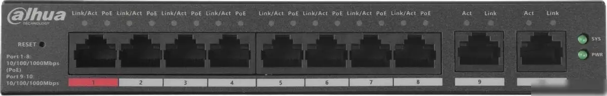 Управляемый коммутатор 2-го уровня Dahua DH-CS4010-8GT-110 – фото товара