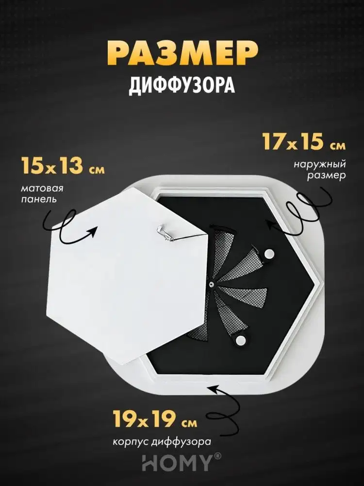Вентиляционная решетка HOMY AIR гексагон AH100WRS 17x15 (белая) – фото товара