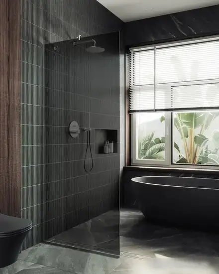 Душевая стенка MaybahGlass 195x69 MGD-705-5у (графитовое стекло/хром матовый) - фото товара