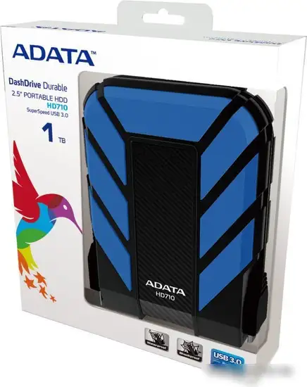 Внешний жесткий диск A-Data DashDrive Durable HD710 1TB Blue (AHD710-1TU3-CBL) – фото товара