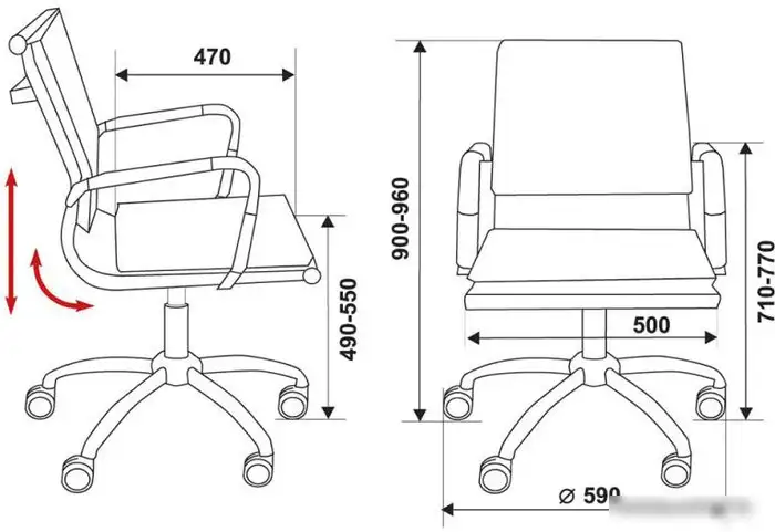 Кресло Бюрократ CH-993-Low/Black – фото товара