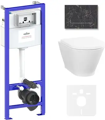 Унитаз Lavinia Boho Relfix Elegant Rimless 6 в 1 87561084 (greek black ис. камень) - изображение в каталоге